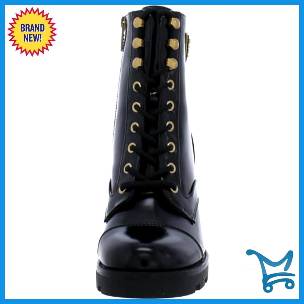 Women's Combat Booties with 3.31 Inch Block Heel and Lug Sole - Picture 3 of 3